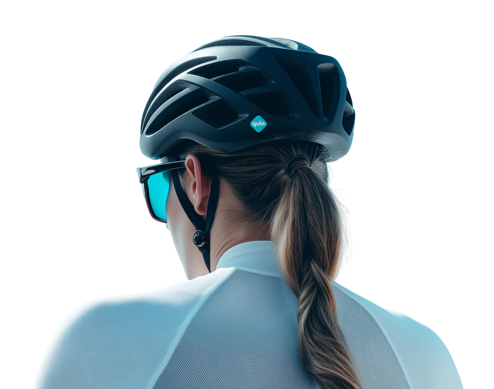 Quin Helmets shown on cyclist
